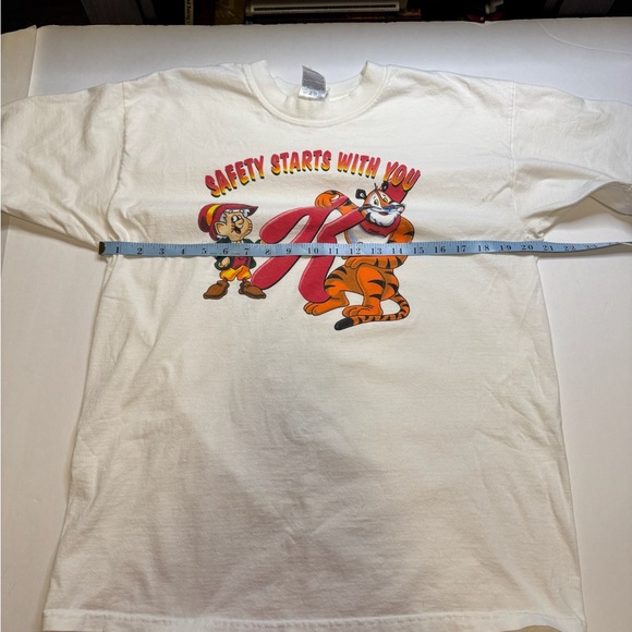 Vintage Kelloggs “Safety Starts With You” Gildan White T-Shirt Size Large - Picture 4 of 8